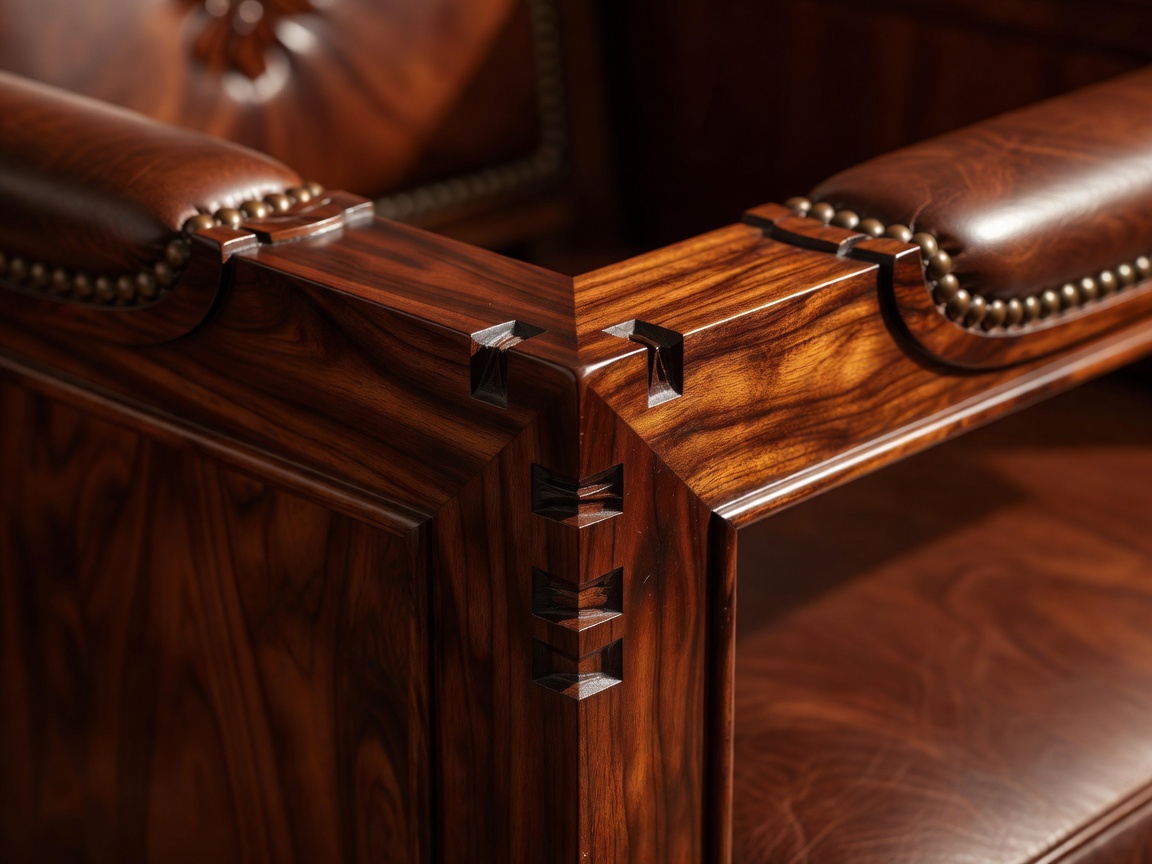 Close up detail of high quality furniture craftsmanship